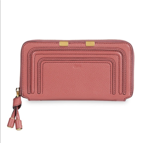 Chloe Handbags - Chloe Marcie Zip-Around Leather Wallet - Faded Rose